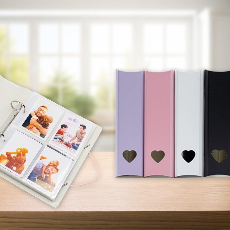 Ablus A5 Kpop Photocard Binder, 2 Ring Binder Photo Album for Fujifilm Instax Mini Camera Polaroid Printer Photo Film, 2x3 inch Kpop Photocard Holder Book with 25 Pages 4 Pocket (Purple) - Image 4